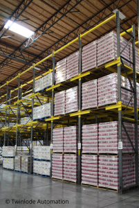 Nor-Cal Bev independent beverage co-packer, bottler, and distribution for global beverage makers in the world, including Coca-Cola, AriZona Tea, using Twinlode Racking for Pallet Storage.